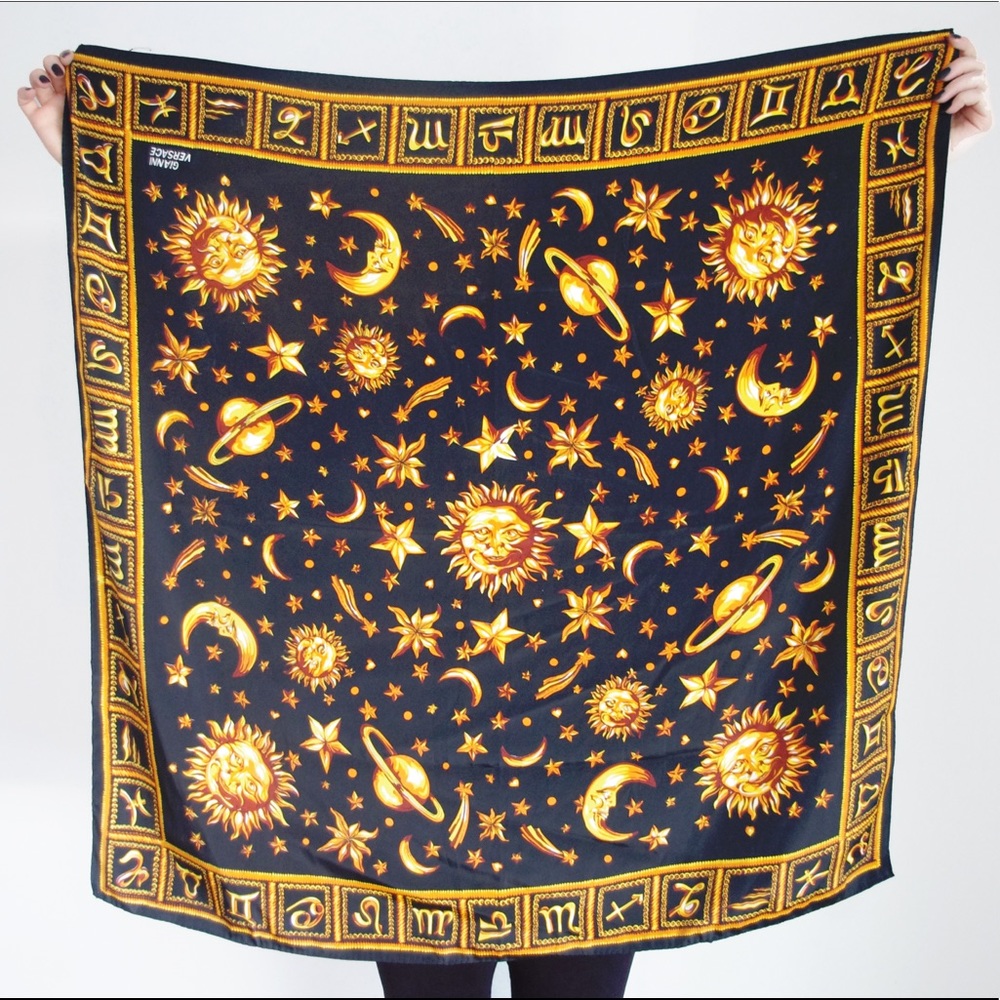 Vintage Silk Versace Zodiac Scarf
